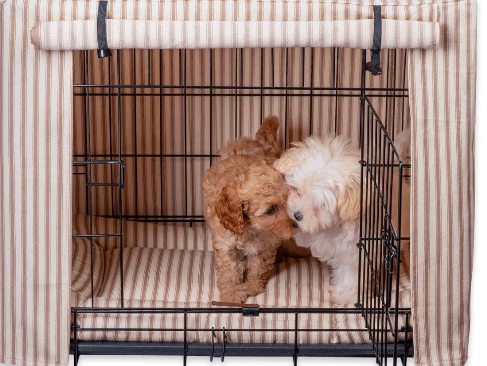 Posh Poos Heritage Stripe Dog Crate Bedding Set