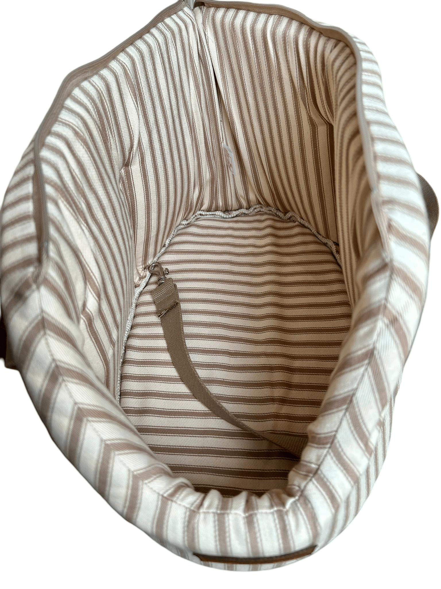 Heritage Stripe Dog Carrier Taupe - Posh Poos