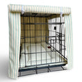 Load image into Gallery viewer, Posh Poos Dog Crate Cage Cover In Duck Egg Heritage Stripe - Posh Poos
