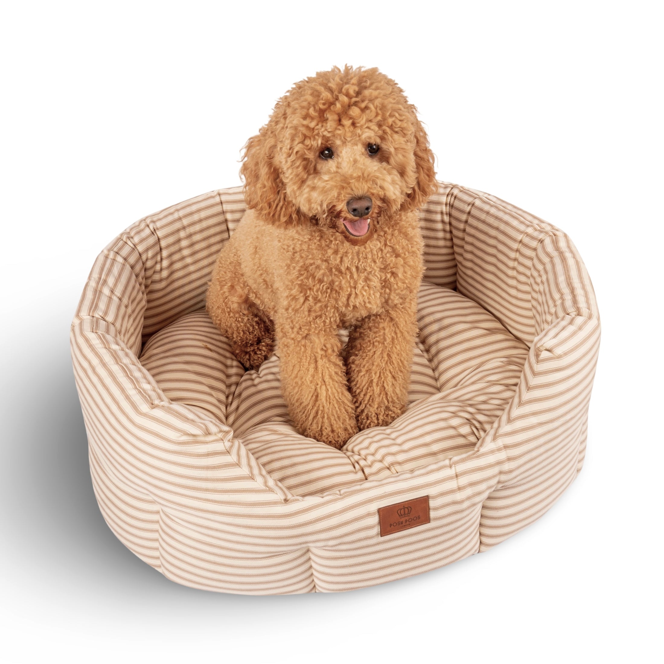 Posh Poos Slumbernest Dog Bed in Heritage Stripe for Dog and Puppy - Posh Poos