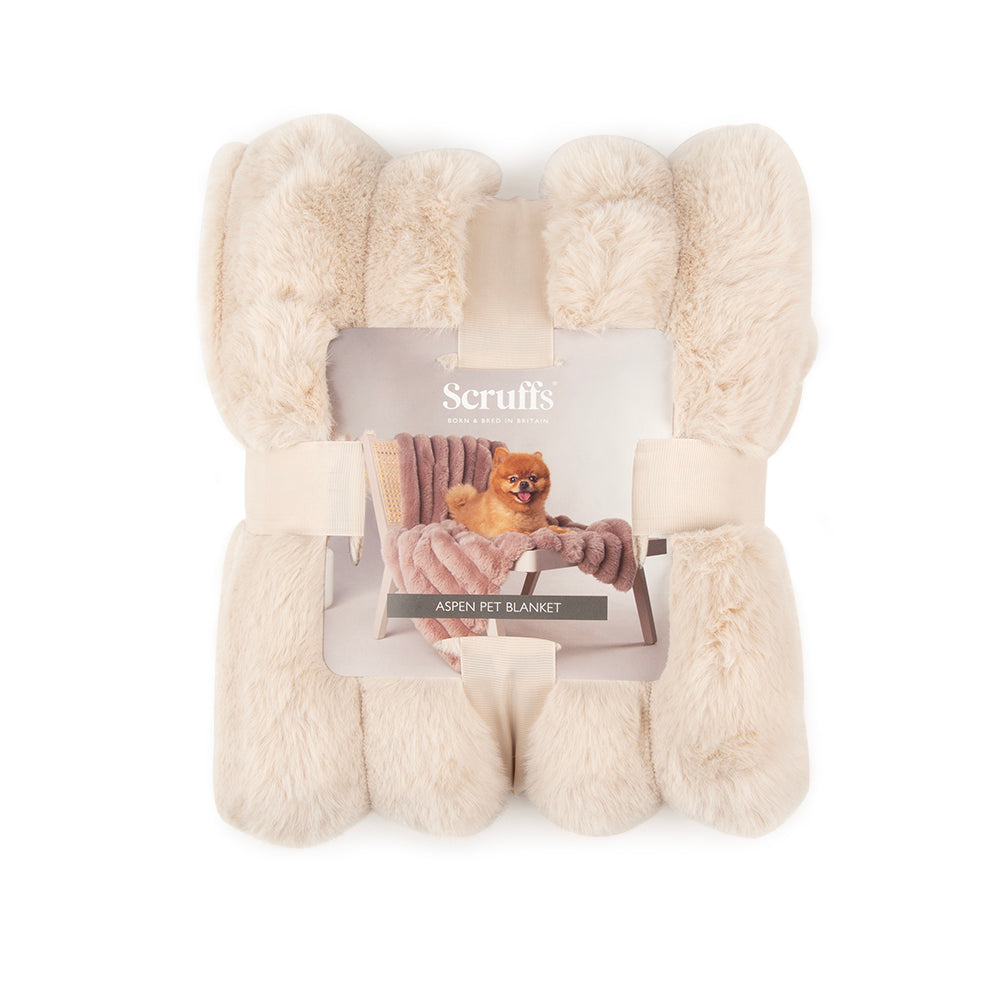 Scruffs Aspen Furry Dog/Puppy Blanket CREAM