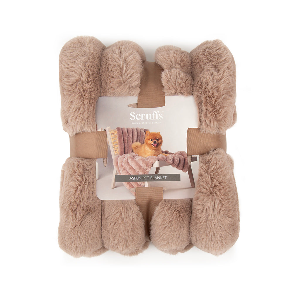 Scruffs Aspen Furry Dog/Puppy Blanket Taupe