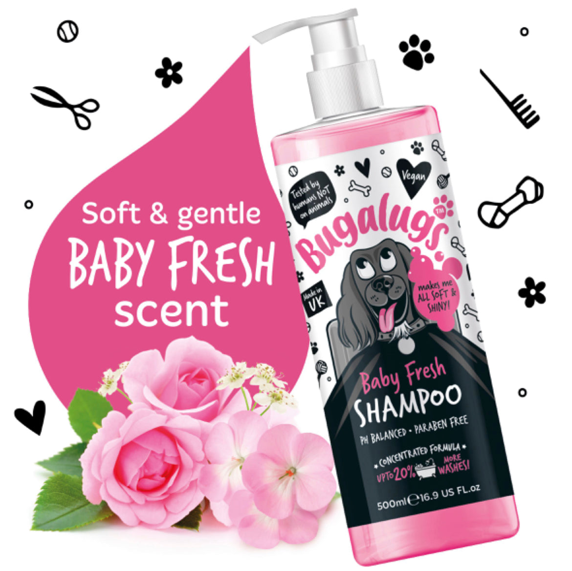 Bugalugs Baby Fresh Shampoo And Cologne Set For Puppy and Dog