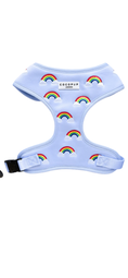 Load image into Gallery viewer, LUXE ADJUSTABLE NECK Dog and Puppy HARNESS - OVER THE RAINBOW - Posh Poos
