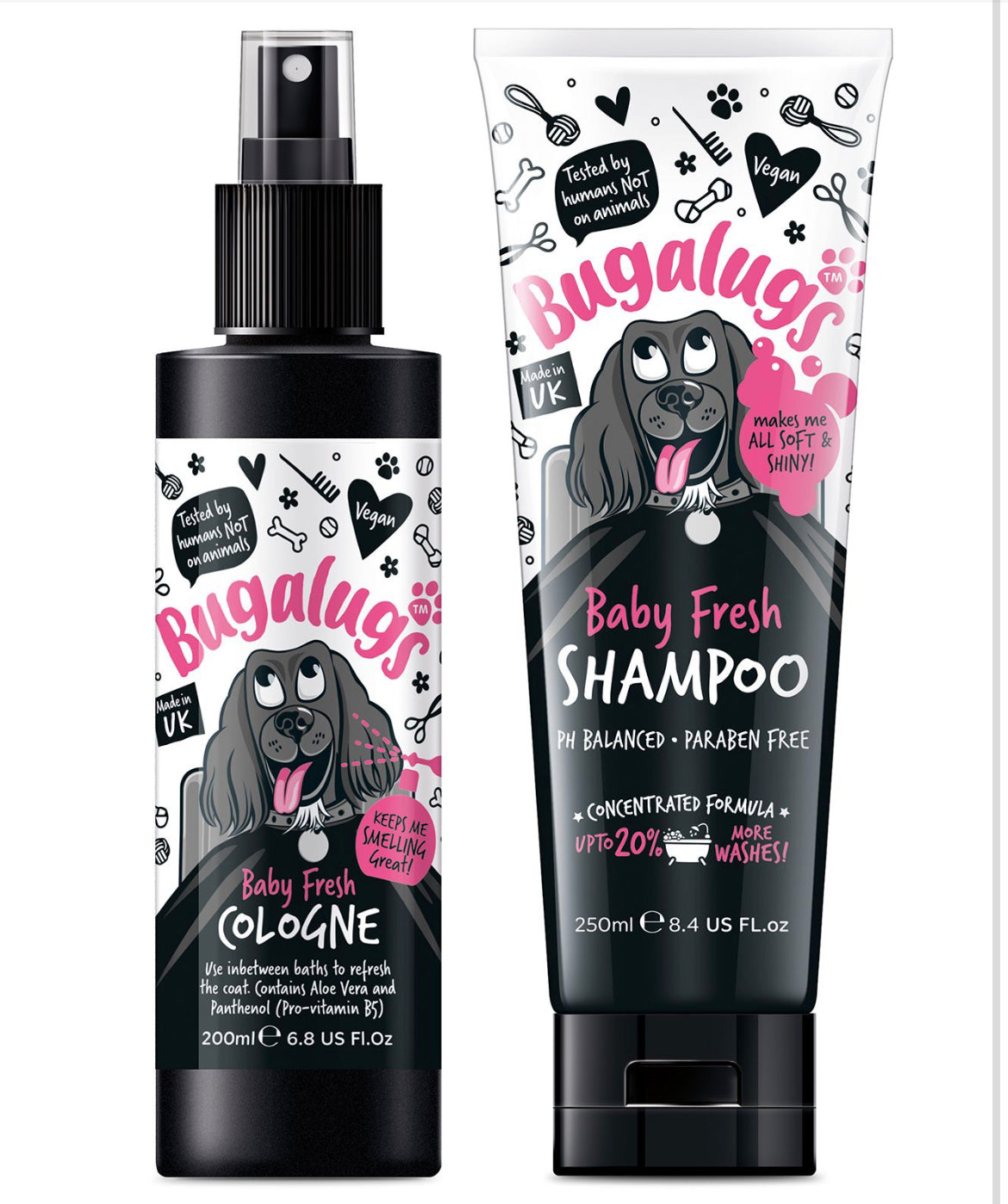 Bugalugs Baby Fresh Shampoo And Cologne Set For Puppy and Dog