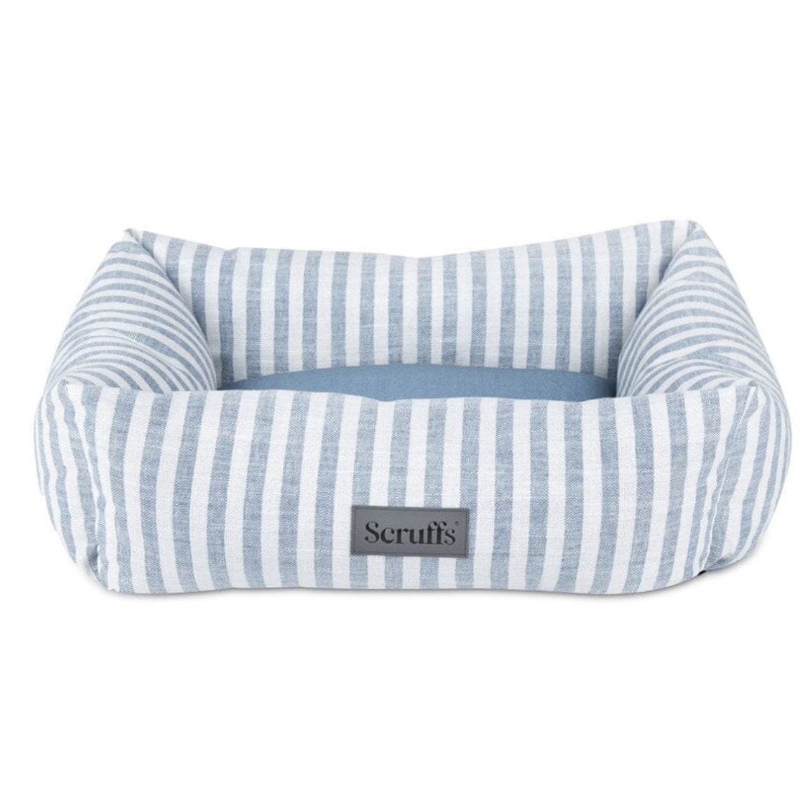 Scruffs Blue Stripe Coastal Box Dog Bed for Dogs and Puppies - Posh Poos