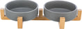 Load image into Gallery viewer, Ceramic/Bamboo Dog 2 Bowl Set
