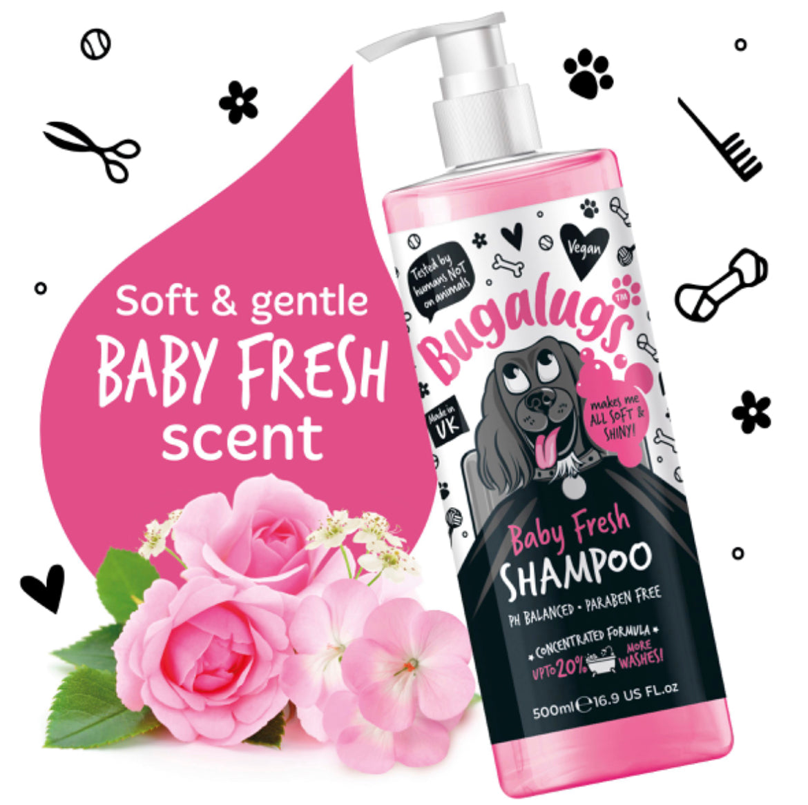 Bugalugs Baby Fresh Shampoo 500mls and Puppy and Dog