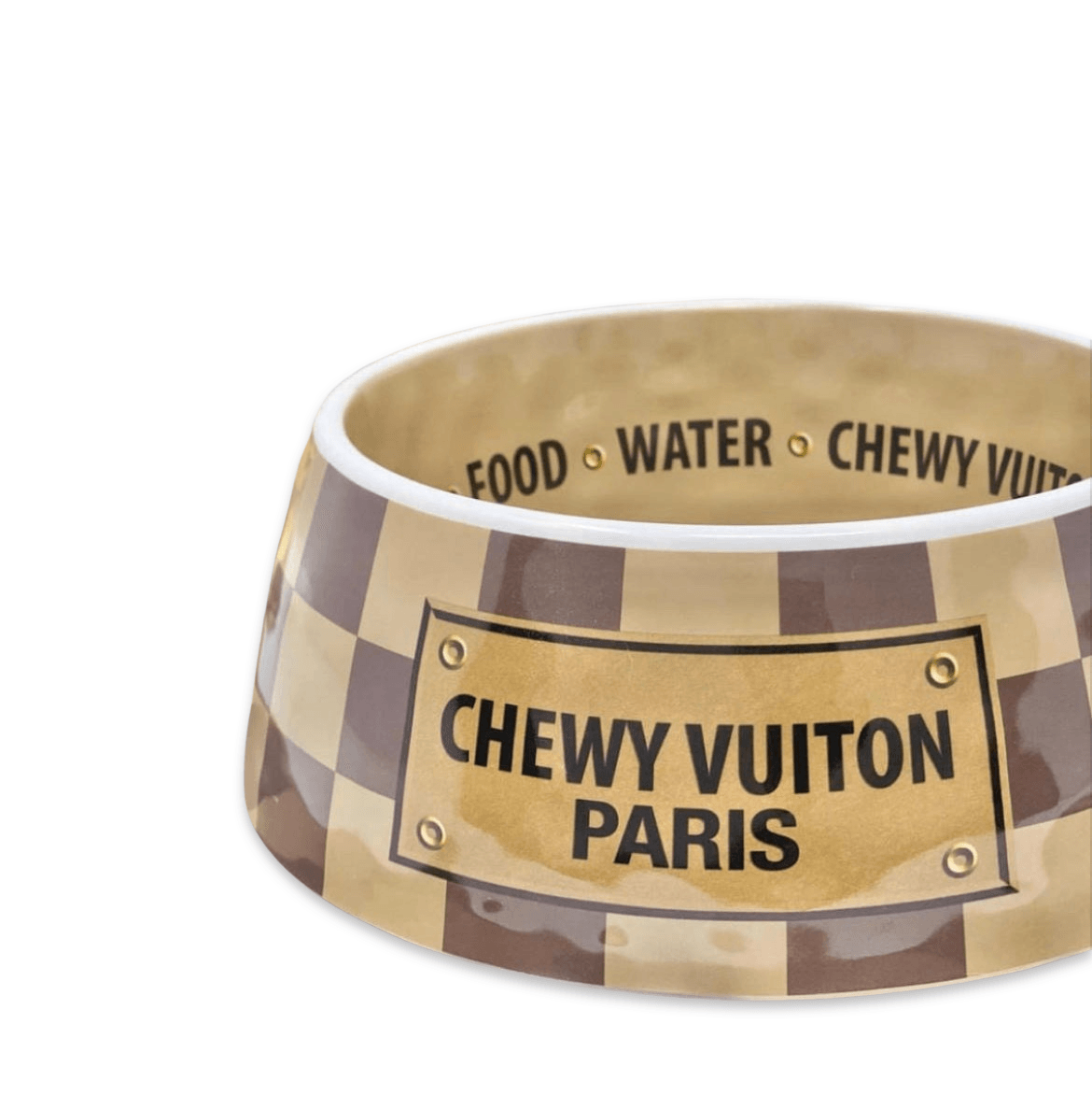 Chewy Vuitton Bowl, Mat and Toy Set, Free Delivery - Posh Poos