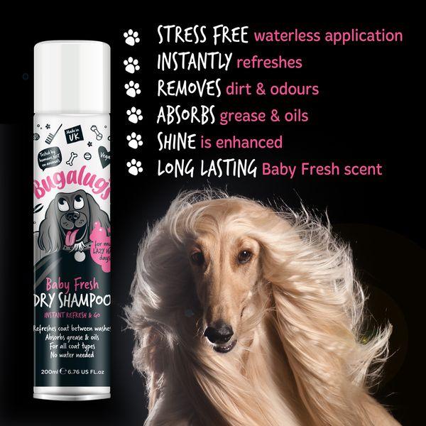 Bugalugs Dry Shampoo For Dogs And Puppy, Baby Fresh 200mls - Posh Poos