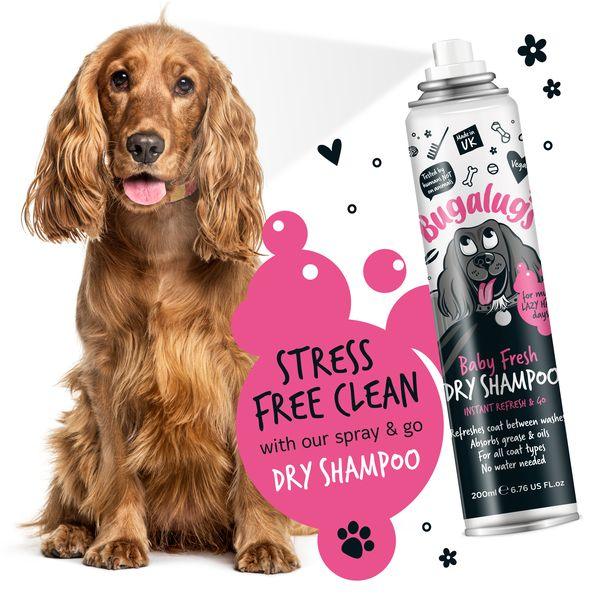 Bugalugs Dry Shampoo For Dogs And Puppy, Baby Fresh 200mls - Posh Poos