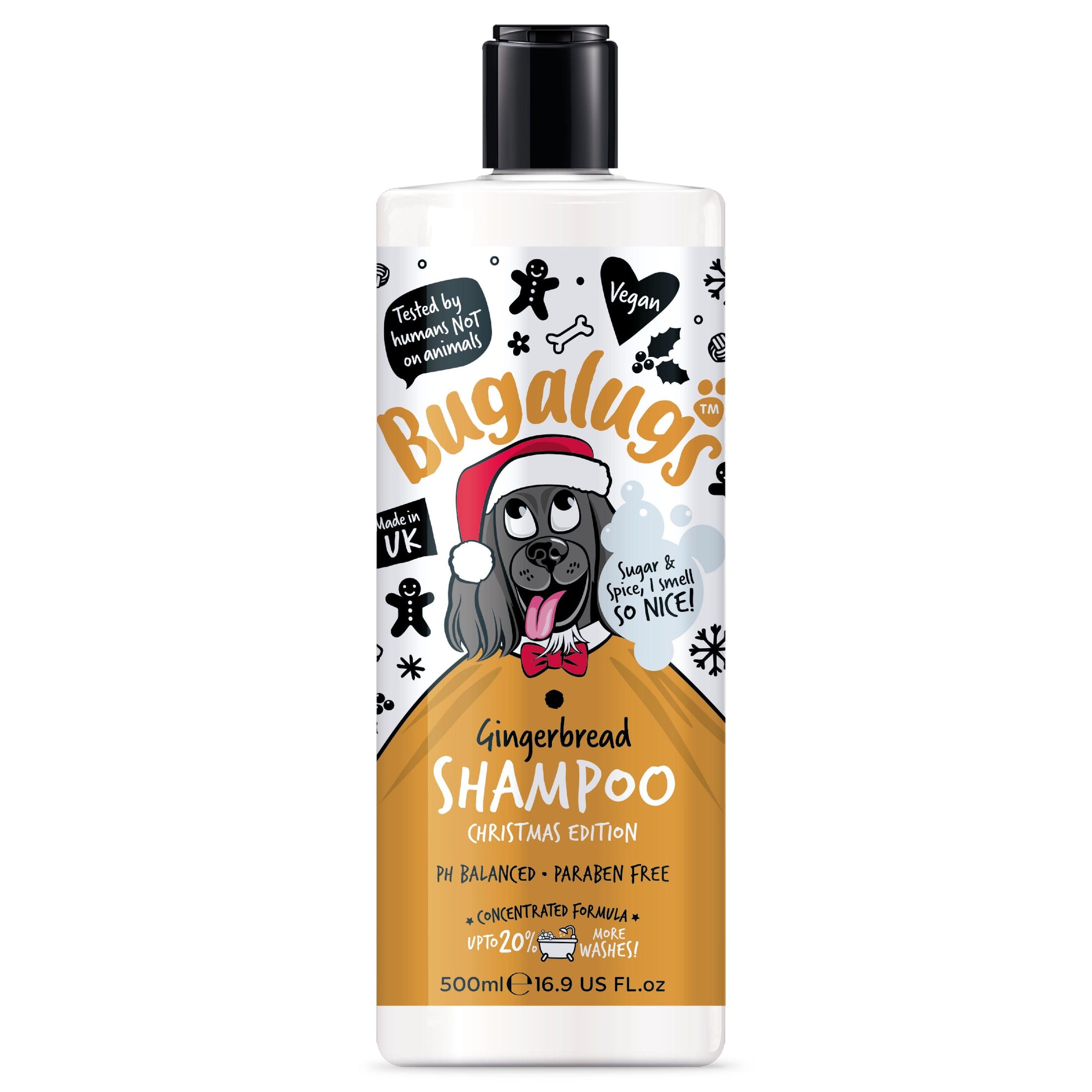 Bugalugs Gingerbread Xmas Shampoo For Dogs And Puppies 500ml - Posh Poos